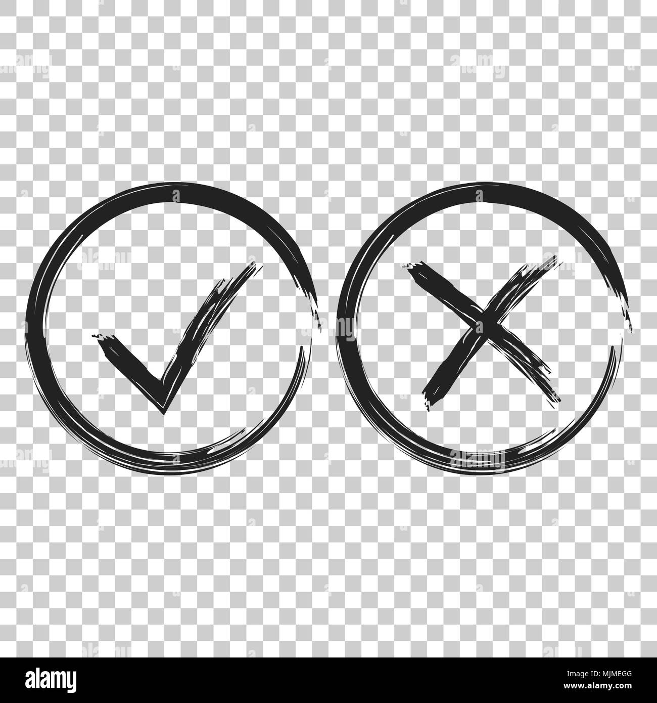 Check Mark Icon And Cross Sign Stock Illustration - Download Image Now -  Letter X, Check Mark, Cross Shape - iStock