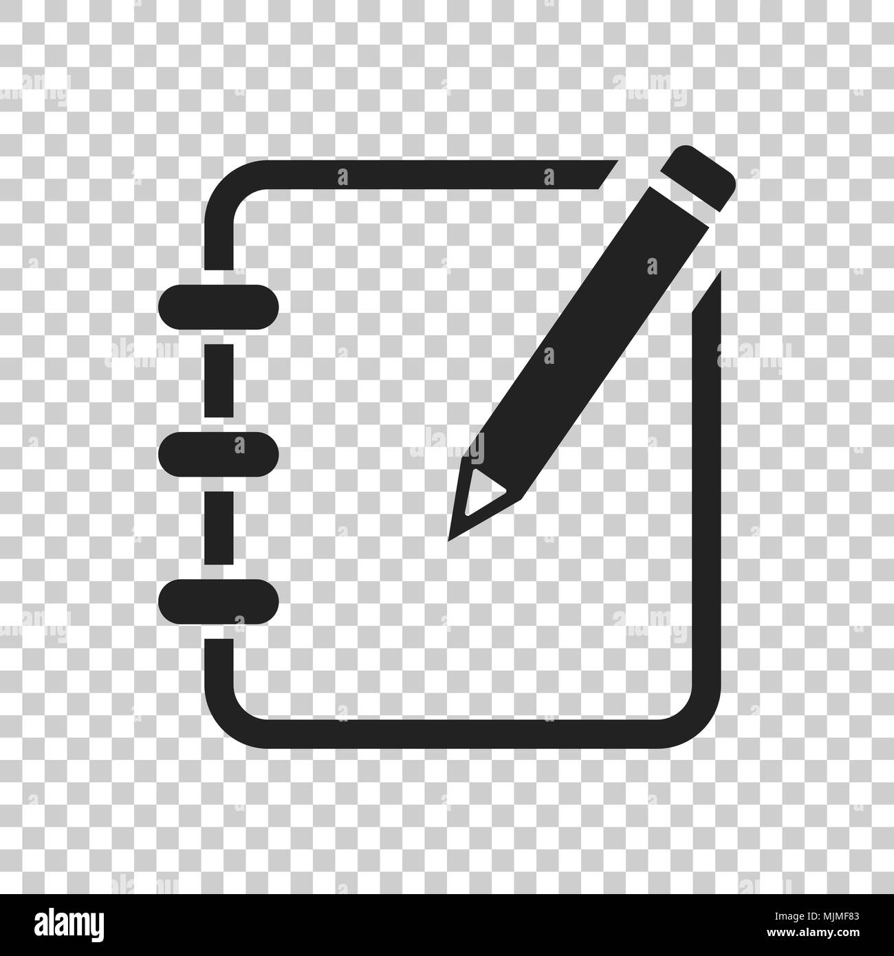 Notepad Edit Document With Pencil Icon Vector Illustration On