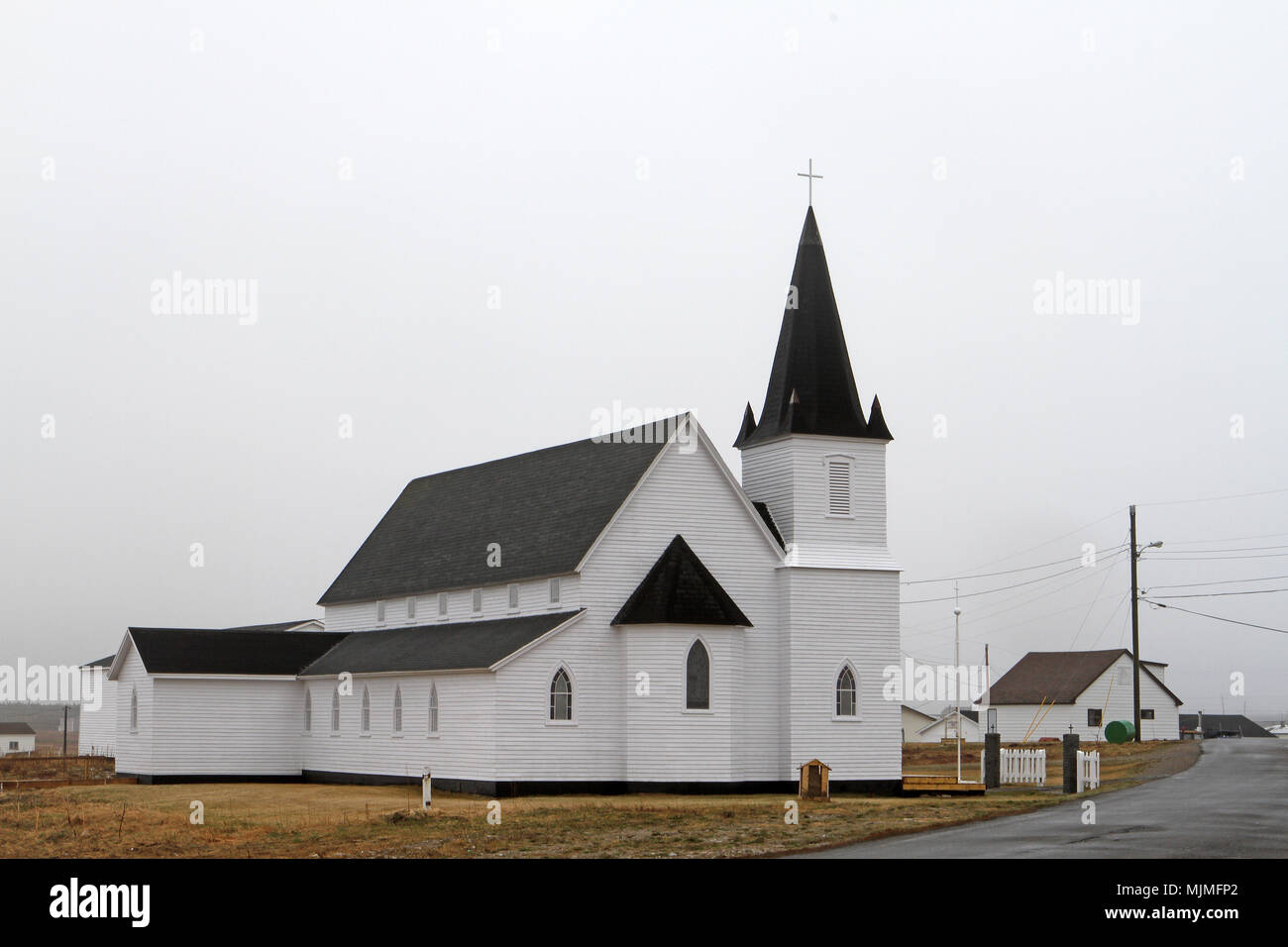 Holy Trinity Anglican Church at Flowers Cove, Newfoundland, Canada Stock Photo