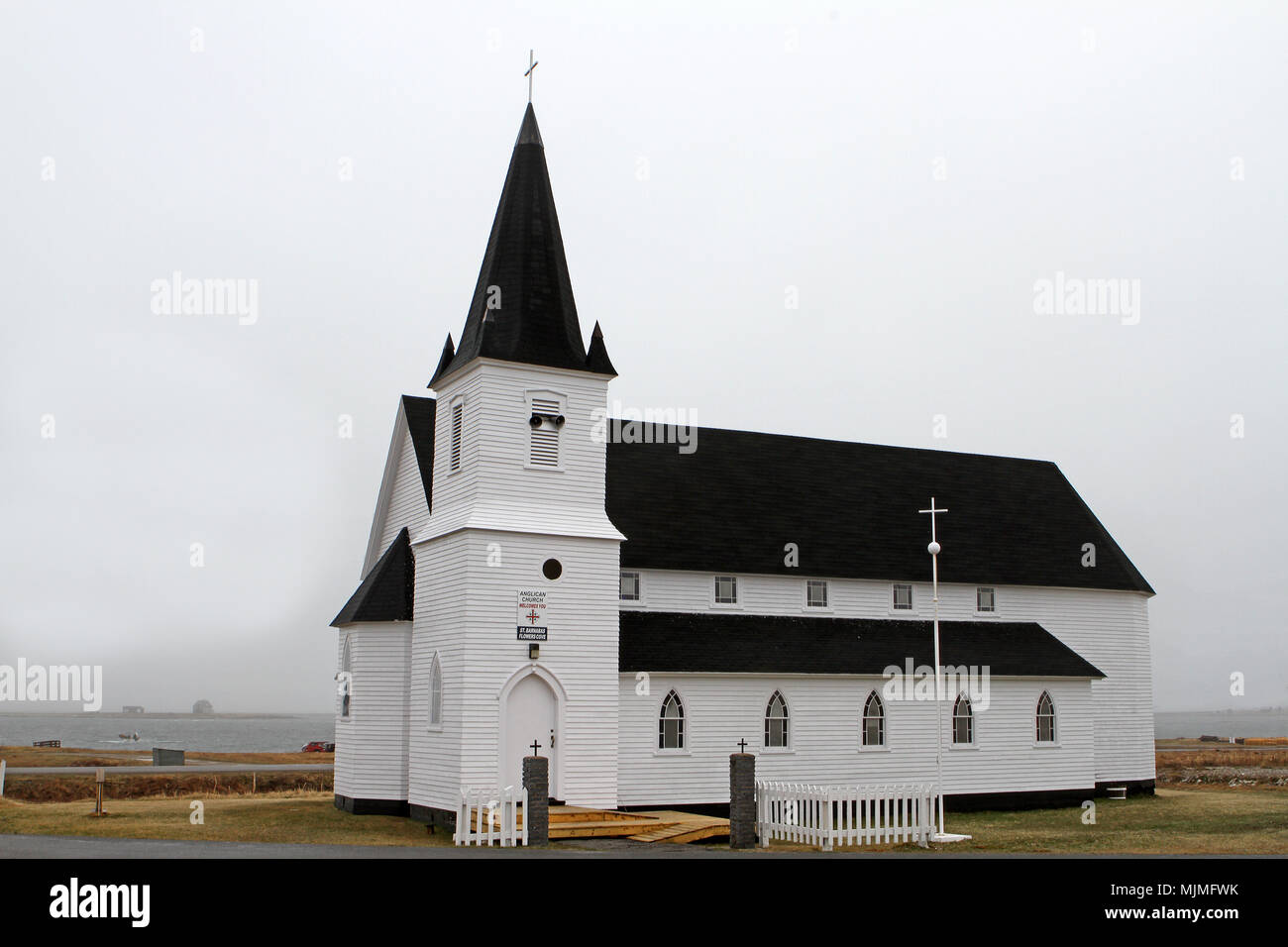 Holy Trinity Anglican Church at Flowers Cove, Newfoundland, Canada Stock Photo