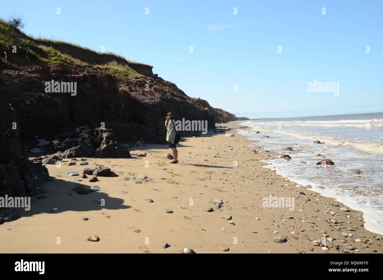 Aldbrough Beach, Coastal erosion,  East Riding of Yorkshire Stock Photo
