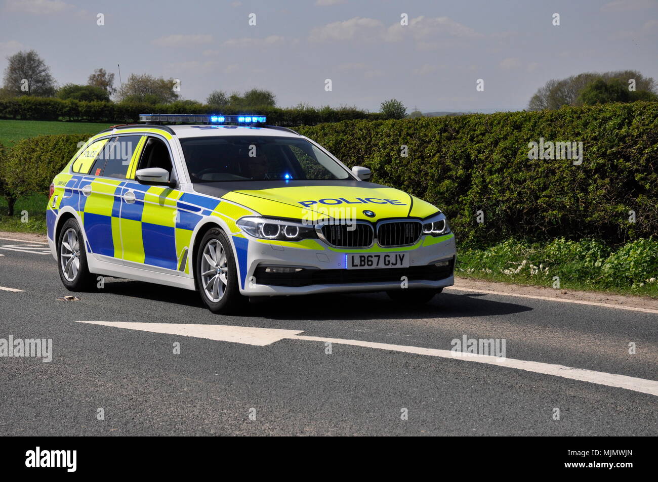 Police car blue lights england hires stock photography and images Alamy