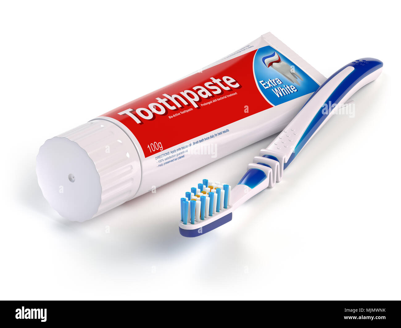 Toothbrush And Tube Of Toothpaste Isolated On White Background 3d Toothbrush And Tube Of Toothpaste Isolated On White Background 3d