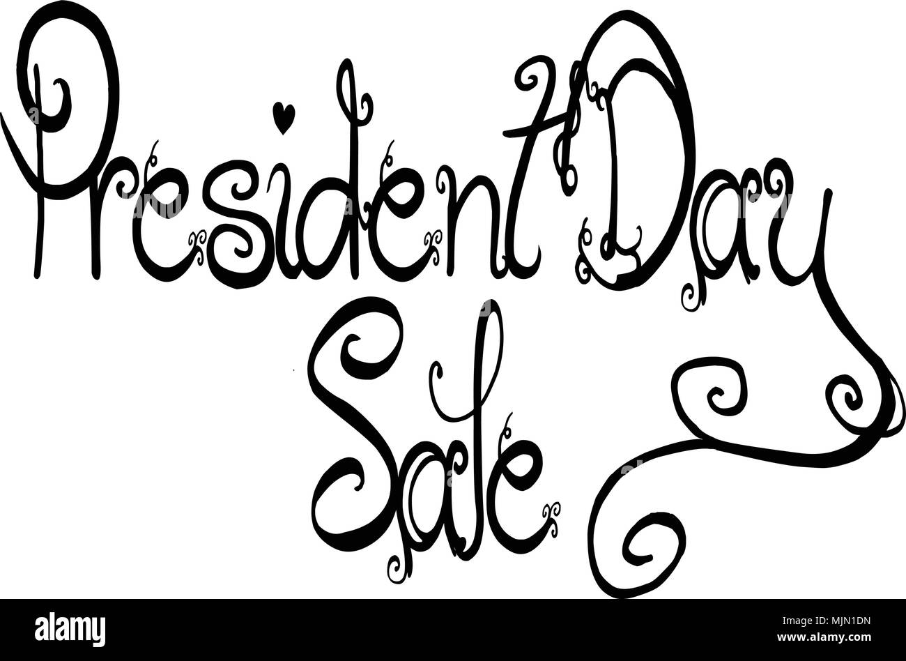 President Day Sale text sign illustration on white background Stock