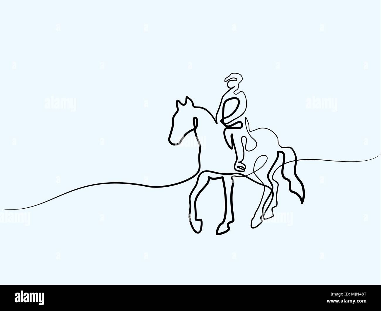 Continuous one line drawing. Horse logo Stock Vector Image & Art - Alamy