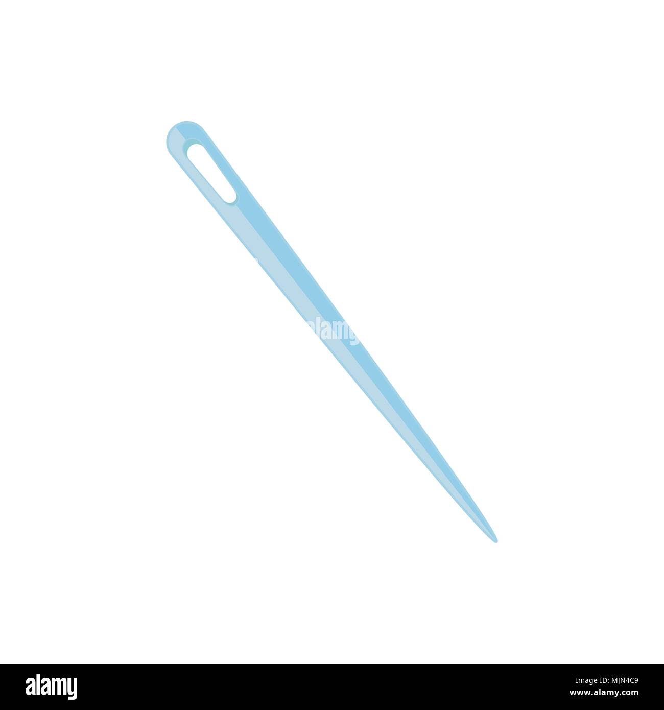 cartoon steel sharp needle isolated on white background Stock Vector
