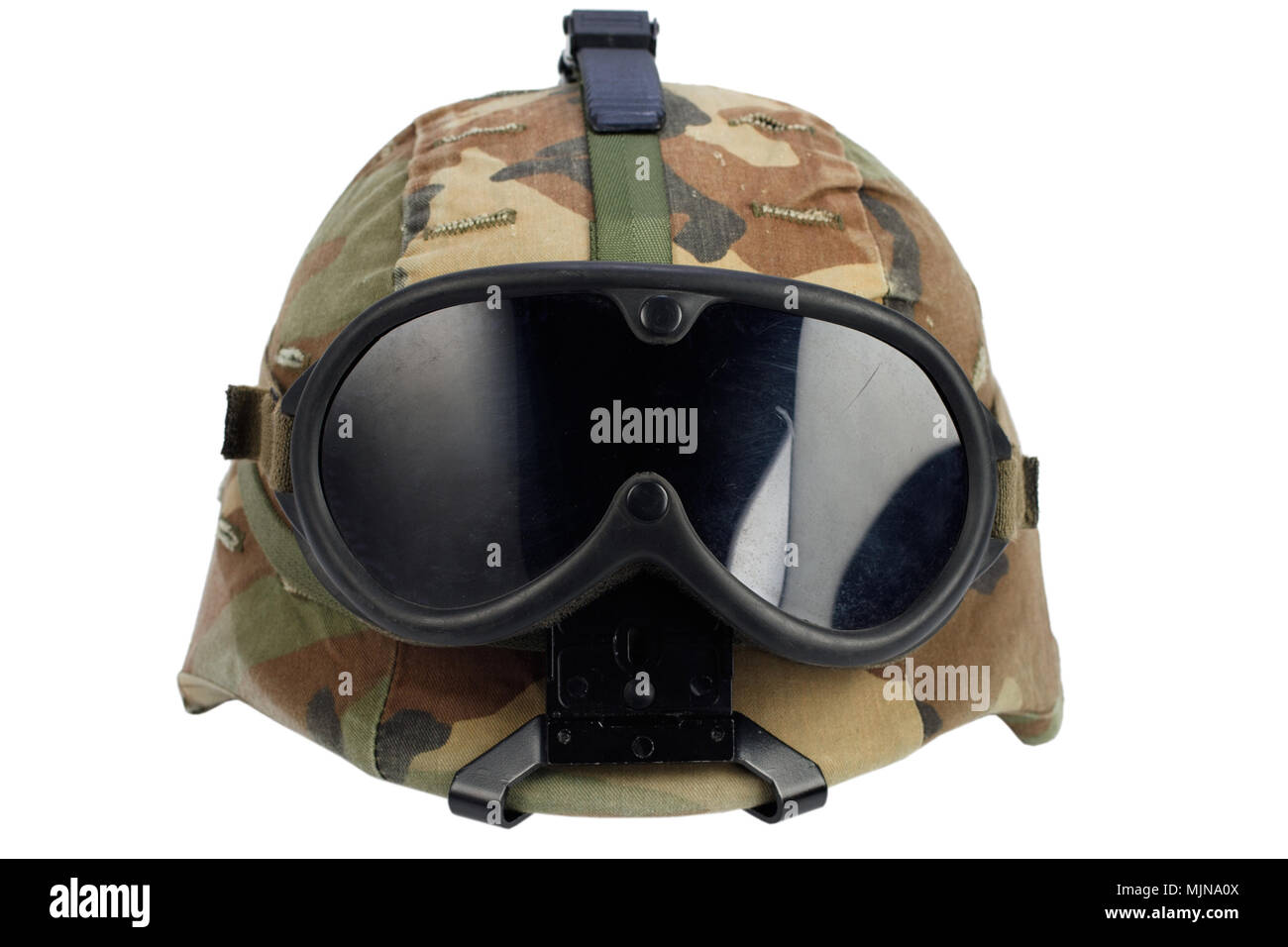 us army kevlar helmet with goggles isolated on white Stock Photo - Alamy