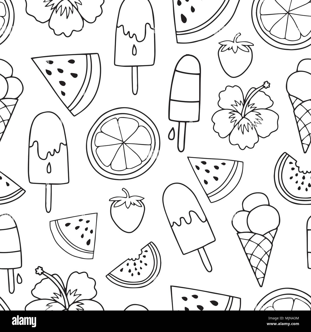 Watercolor tropic fruits Stock Vector Images - Alamy