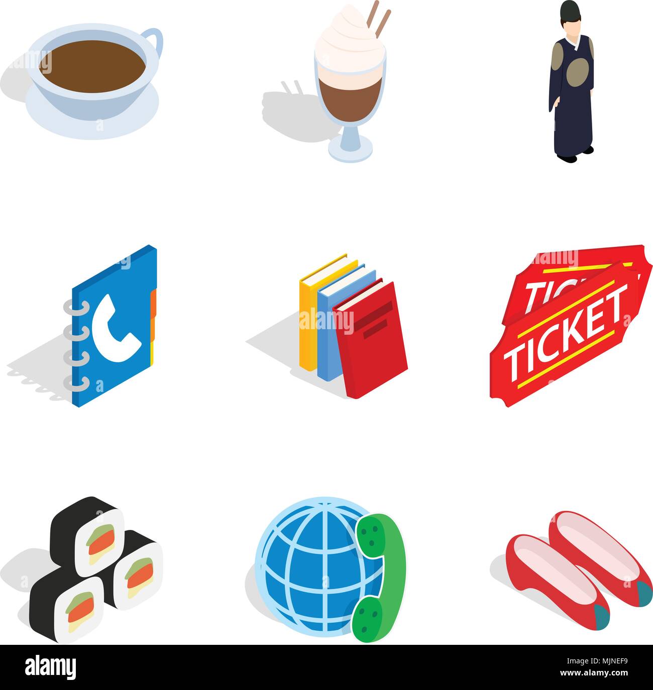 Therapeutic icons set, isometric style Stock Vector