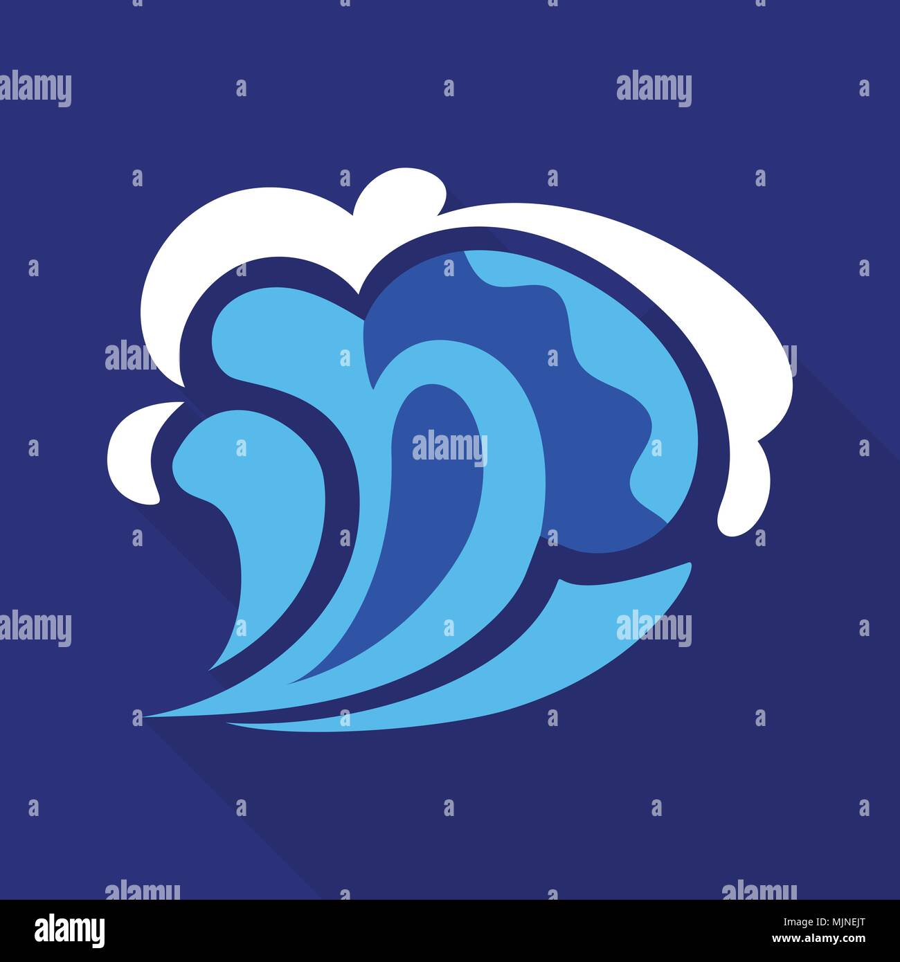 Natural wave icon, flat style Stock Vector Image & Art - Alamy