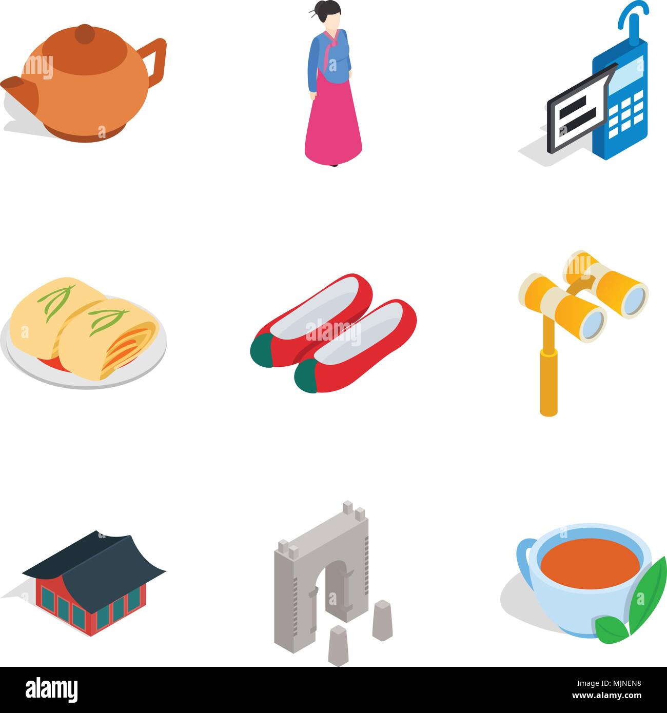 General improvement icons set, isometric style Stock Vector