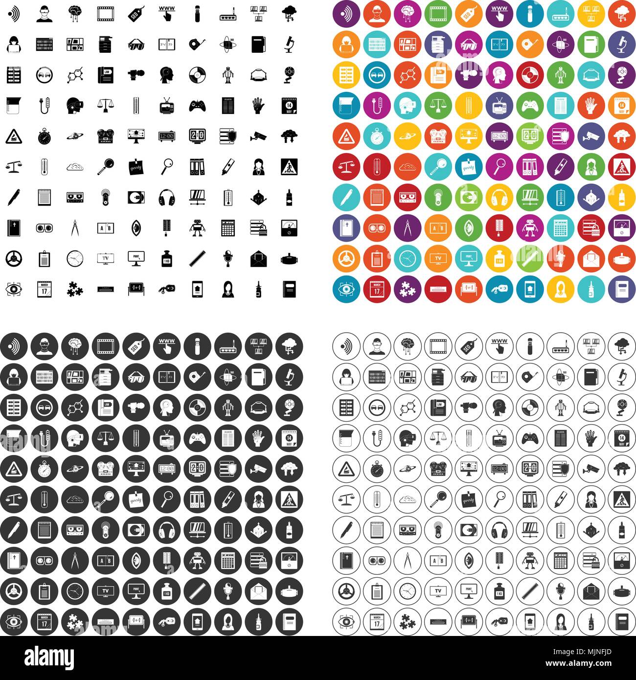 100 information icons set vector variant Stock Vector Image & Art - Alamy