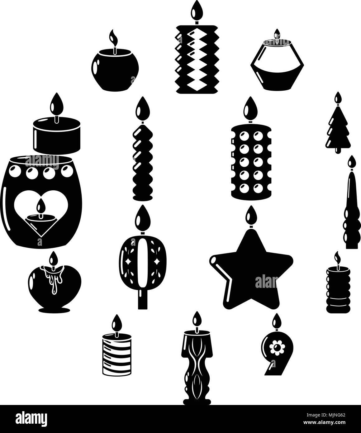 Candle forms icons set light, simple style Stock Vector Image & Art Alamy
