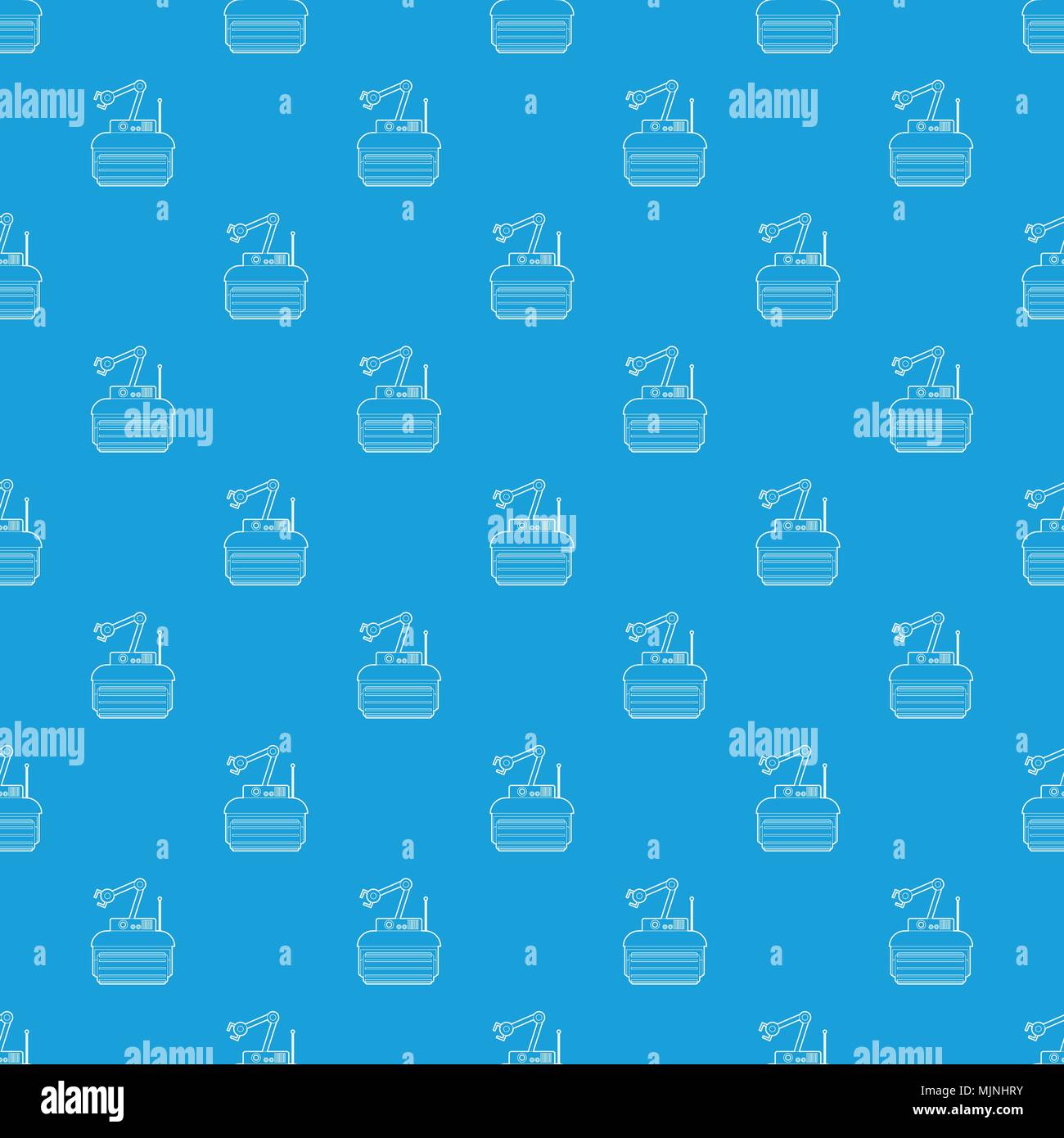 Robot crane pattern vector seamless blue Stock Vector