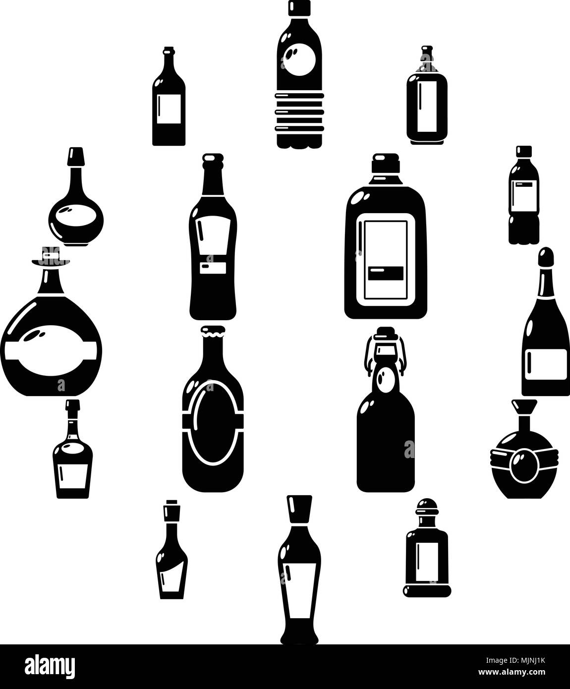 Assorted wine bottles Stock Vector Images - Alamy