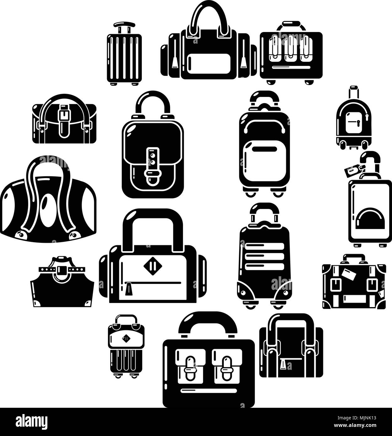 Bag baggage suitcase icons set, simple style Stock Vector Image & Art