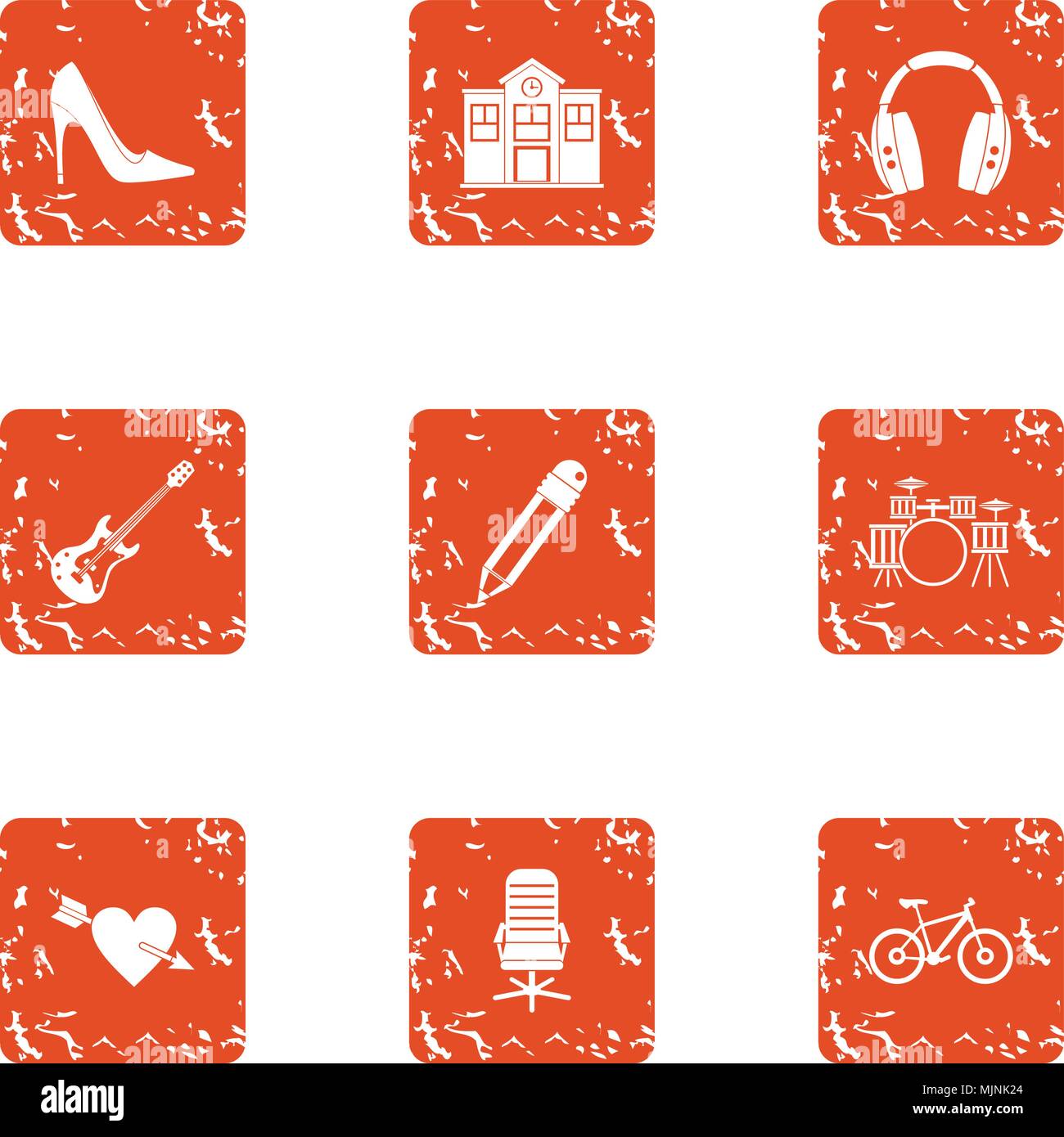 Rendezvous icons set, grunge style Stock Vector Image & Art - Alamy