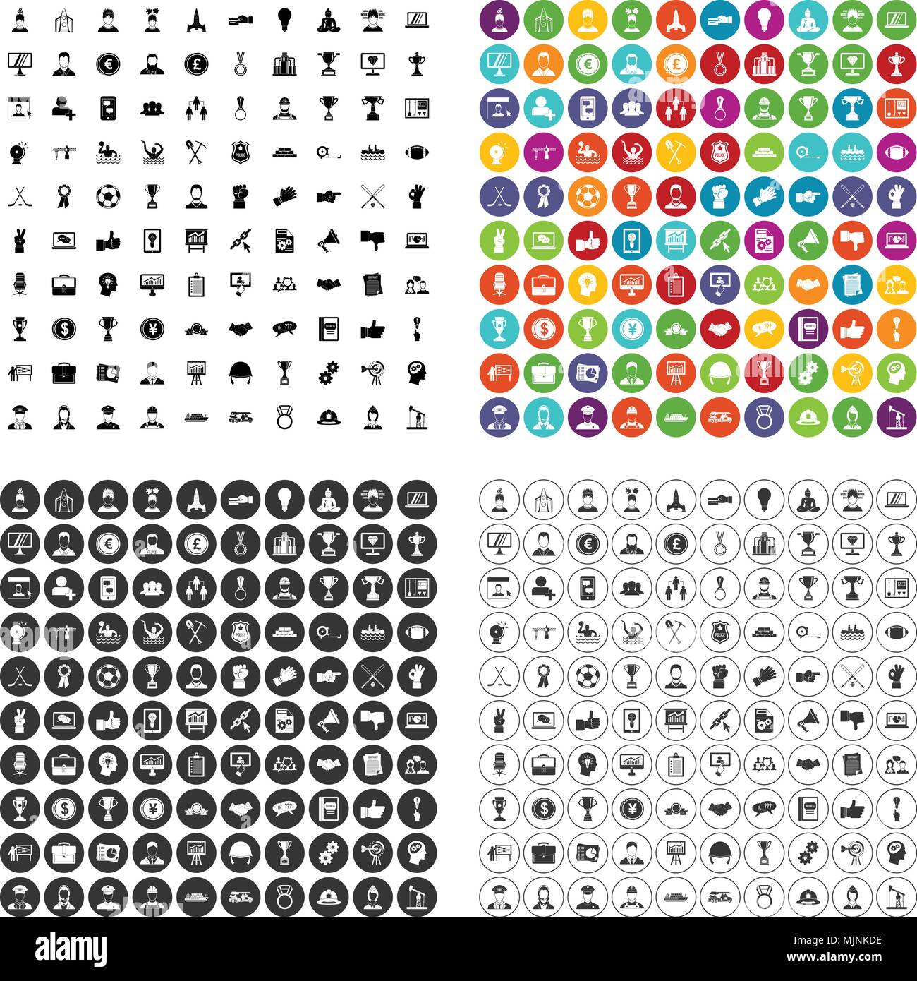 100 leadership icons set vector variant Stock Vector Image & Art - Alamy