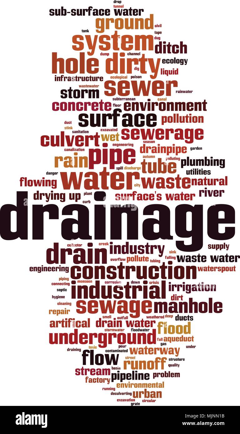 Drainage word cloud concept. Vector illustration Stock Vector Image