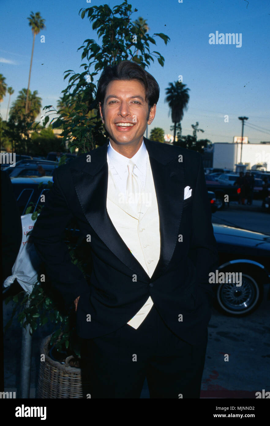 Actor Jeff Goldblum --- ' Tsuni / USA 'Jeff Goldblum    Jeff Goldblum    Celebrities fashion / Three Quarters from the Red Carpet-1994-2000, one person, Vertical, Best of, Hollywood Life, Event in Hollywood Life - California,  Red Carpet Event, Vertical, USA, Film Industry, Celebrities,  Photography, Bestof, Arts Culture and Entertainment, , , Topix  Jeff Goldblum    Event in Hollywood Life - California,  Red Carpet Event, Vertical, USA, Film Industry, Celebrities,  Photography, Bestof, Arts Culture and Entertainment, , , Topix  Celebrities fashion / Three Quarters from the Red Carpet-1994-200 Stock Photo