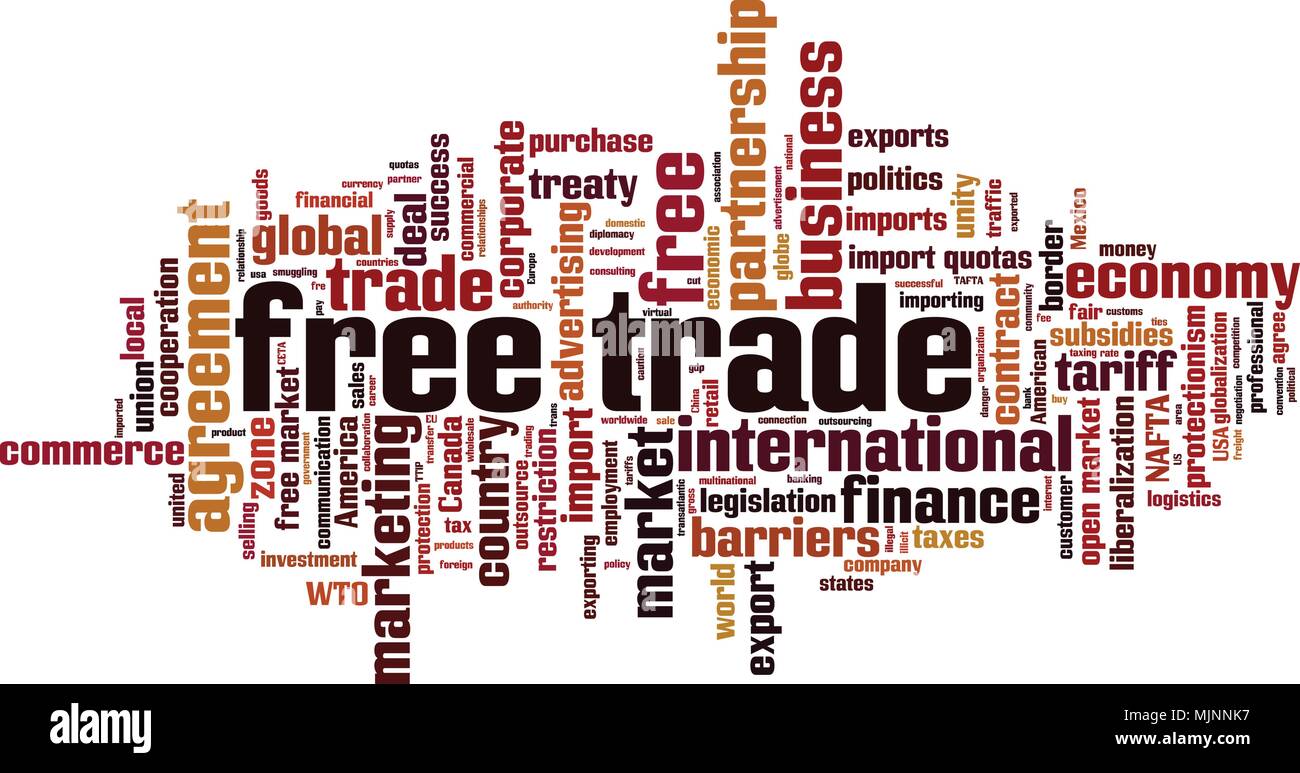 Free trade word cloud concept. Vector illustration Stock Vector