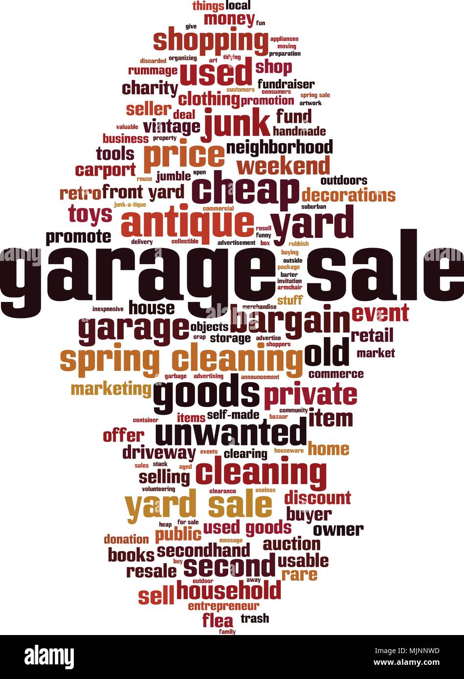Garage sale word cloud concept. Vector illustration Stock Vector