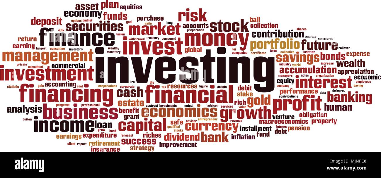 Investing word cloud concept. Vector illustration Stock Vector