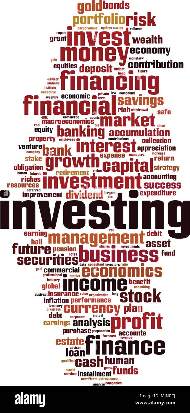 Investing word cloud concept. Vector illustration Stock Vector