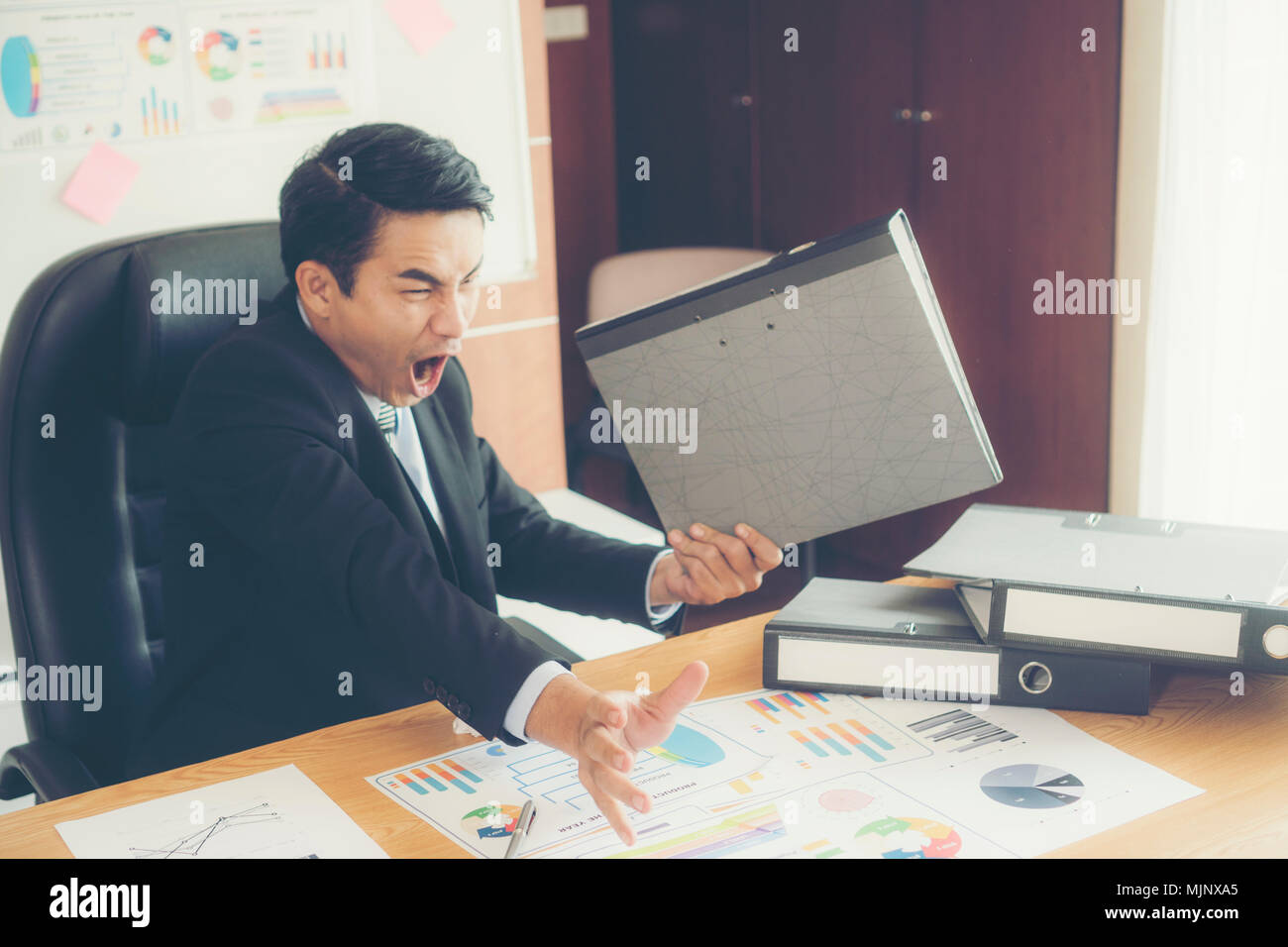 stressed business man in the office Stock Photo