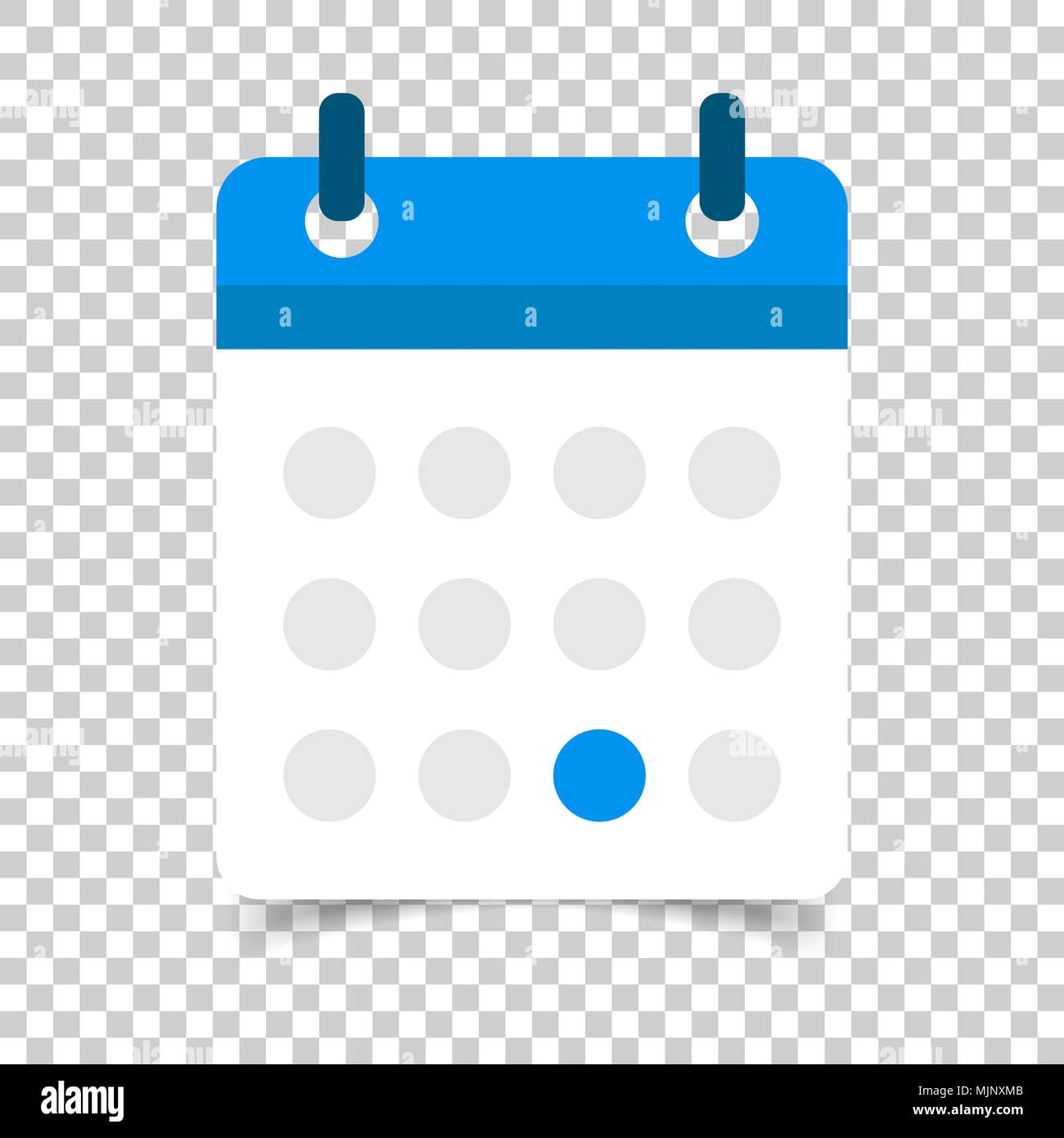Calendar agenda vector icon in flat style. Reminder illustration on isolated transparent background. Calendar date concept. Stock Vector