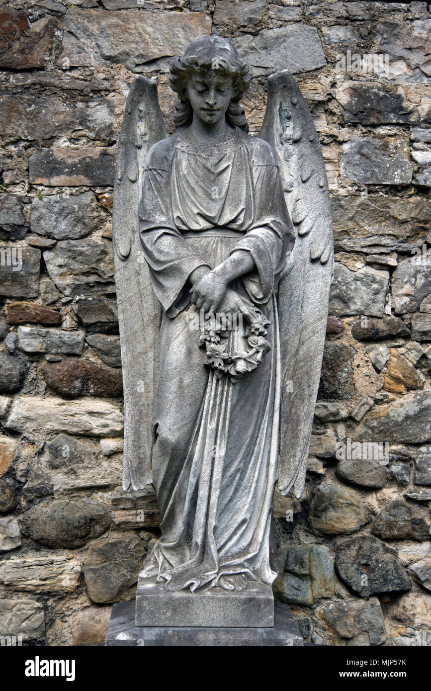 Graveyard Angel in Dean Cemetery, Edinburgh, Scotland, UK. Stock Photo