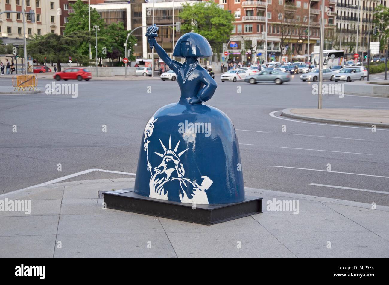 MADRID, SPAIN - MAY 5: Sculpture of a surreal menina on May 5, 2018 in Madrid, Spain. Stock Photo