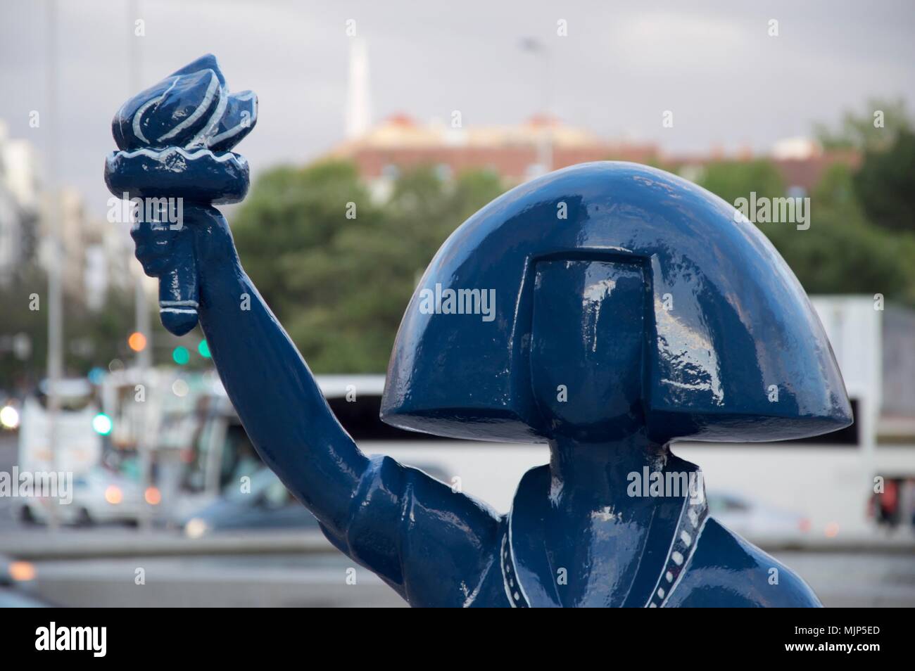 MADRID, SPAIN - MAY 5: Sculpture of a surreal menina on May 5, 2018 in Madrid, Spain. Stock Photo