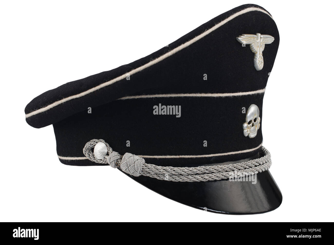 WW2 German nazi SS black forage cap isolated on white Stock Photo - Alamy