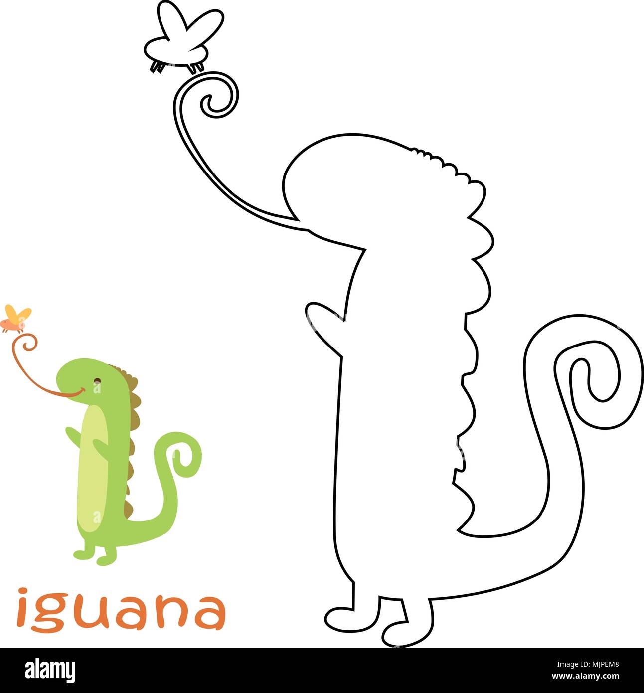 Kids coloring page - iguana Stock Vector Image & Art - Alamy