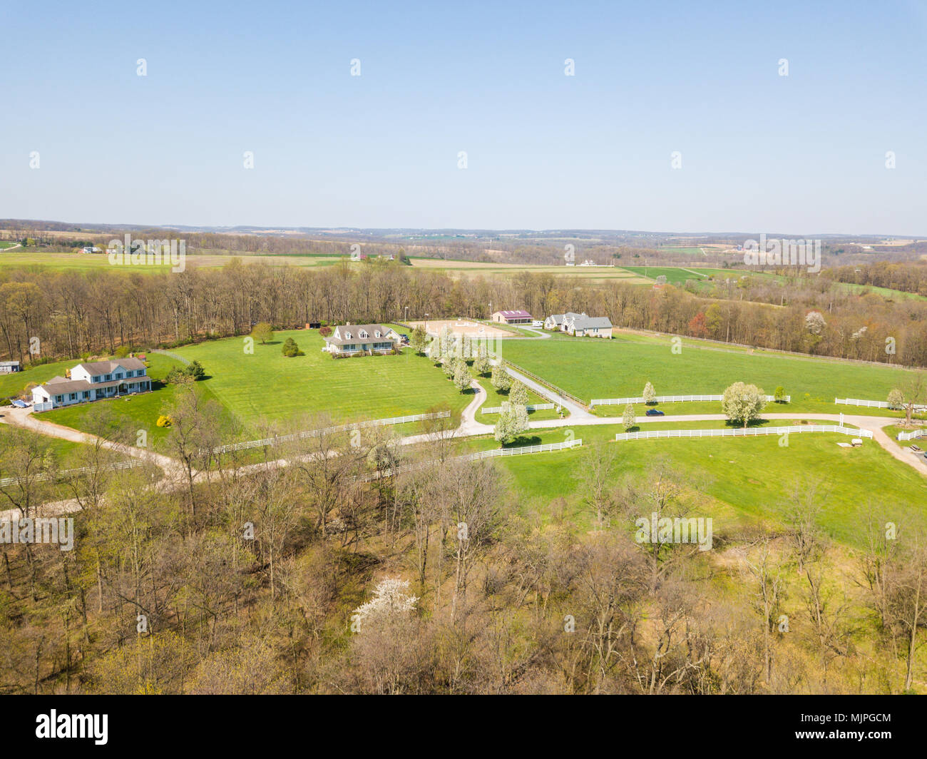 Aerial of Farmland in Fawn Grove/ Delta, Pennsylvania Stock Photo Alamy