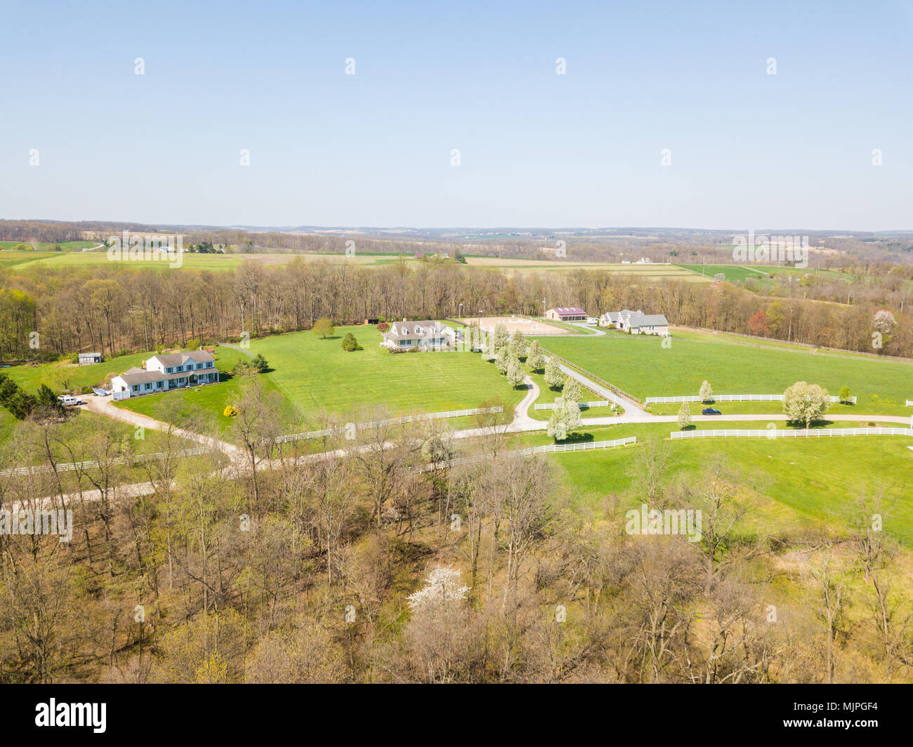 Aerial of Farmland in Fawn Grove/ Delta, Pennsylvania Stock Photo Alamy