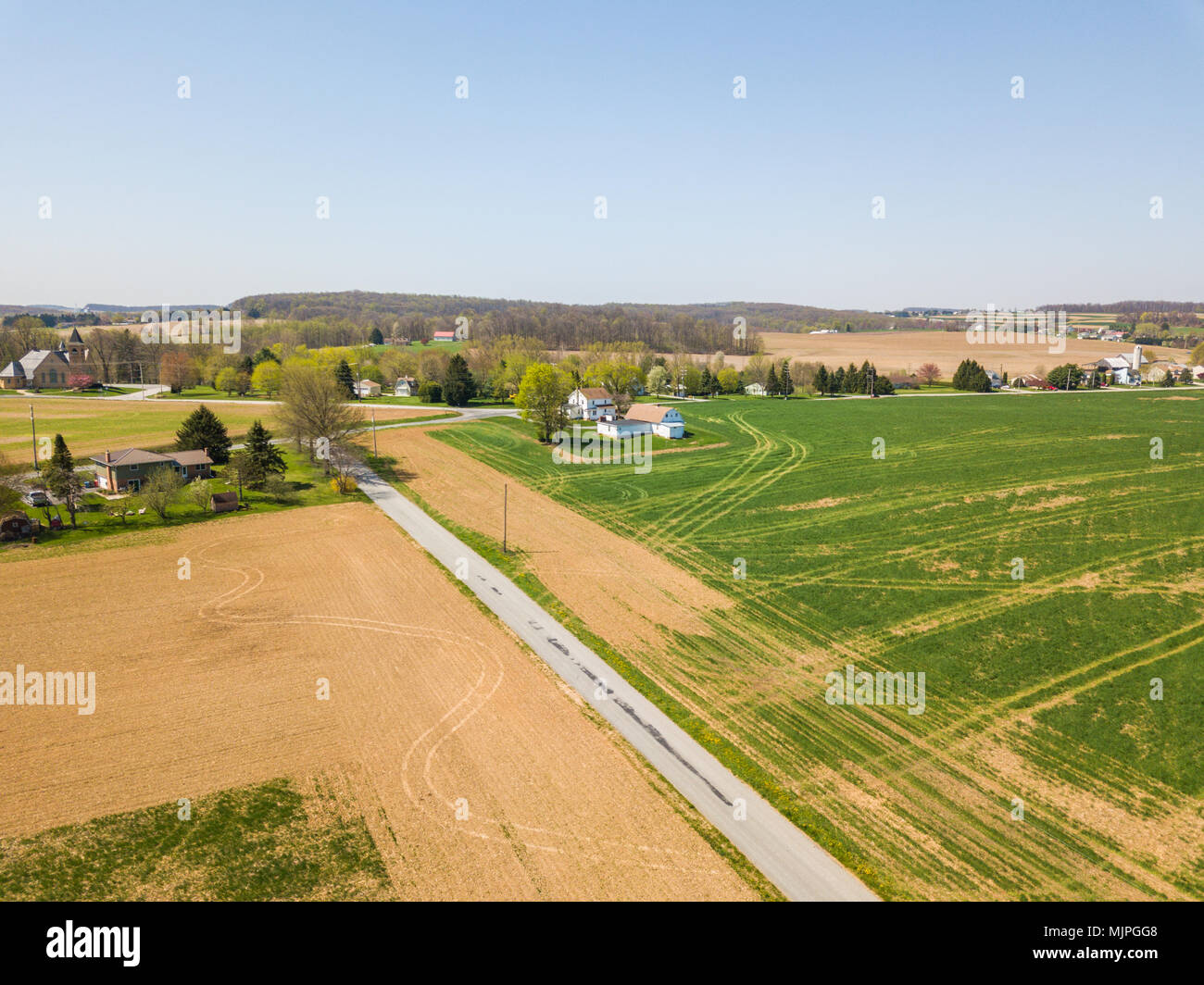 Aerial of Farmland in Fawn Grove/ Delta, Pennsylvania Stock Photo Alamy