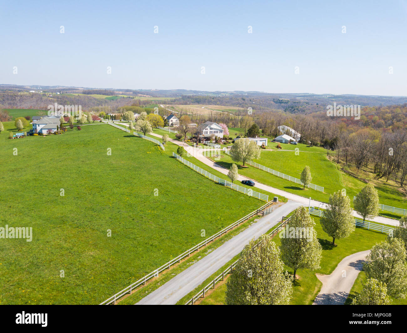 Aerial of Farmland in Fawn Grove/ Delta, Pennsylvania Stock Photo Alamy