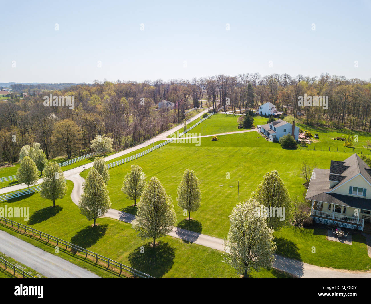 Aerial of Farmland in Fawn Grove/ Delta, Pennsylvania Stock Photo Alamy