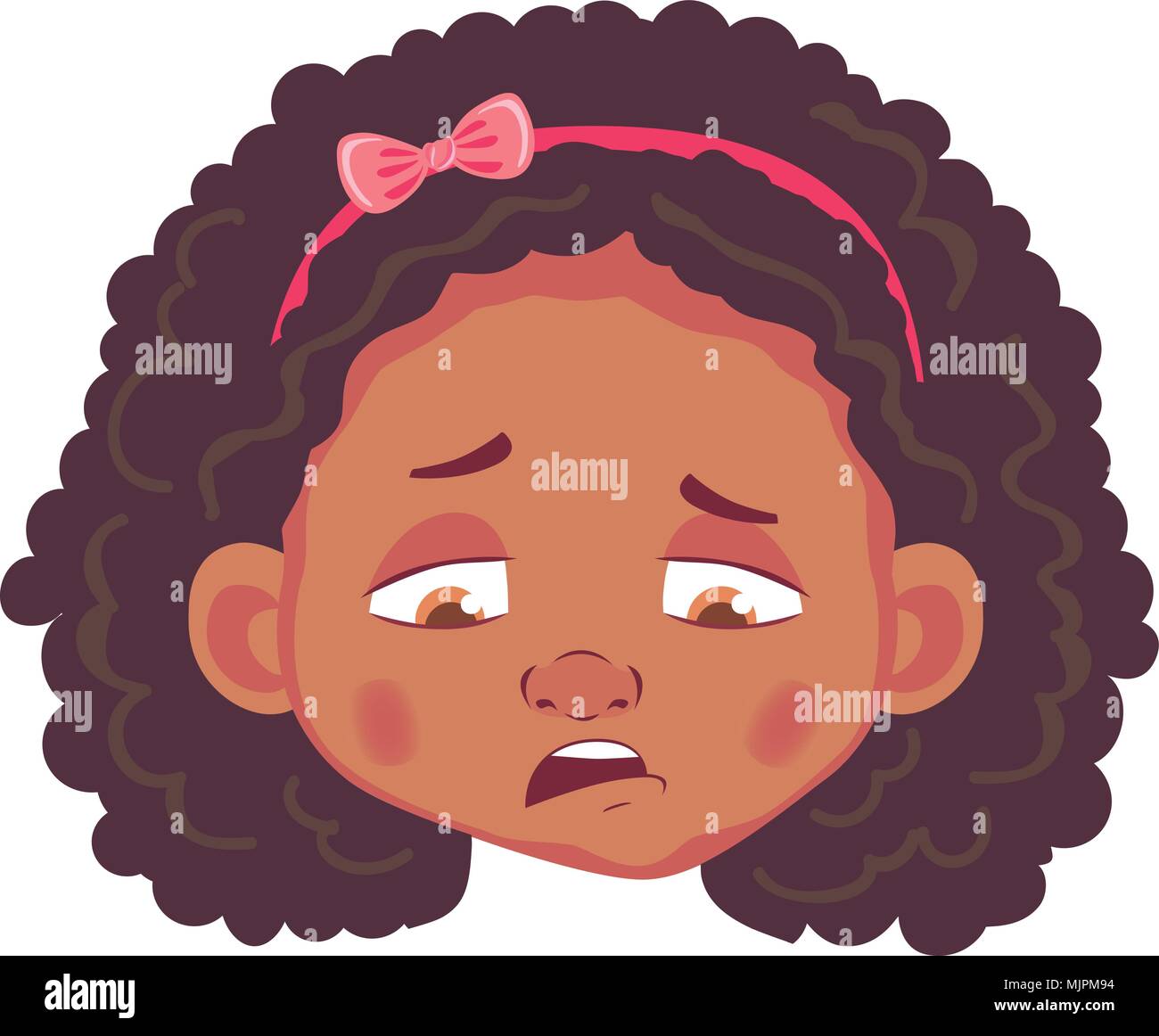 Sad african black girl Stock Vector Images - Alamy