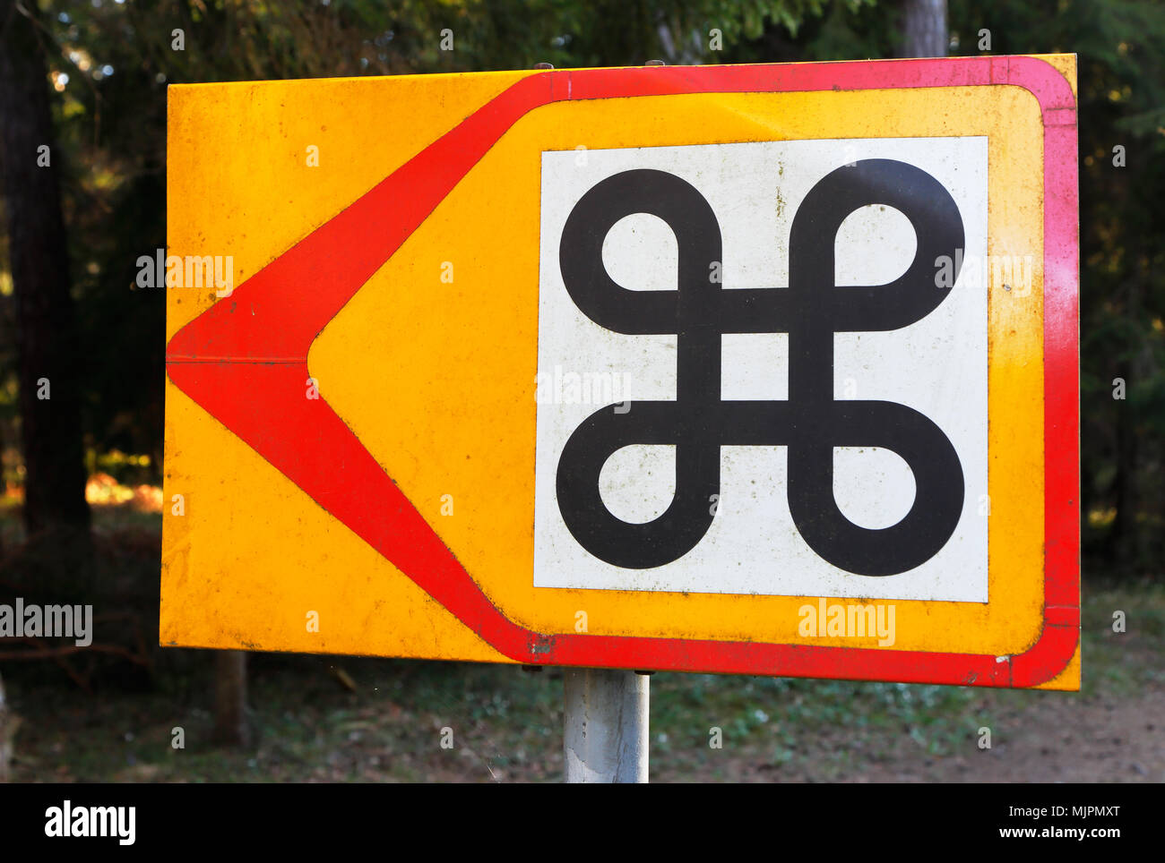 Direction sign to a Swedish  national heritage. Stock Photo