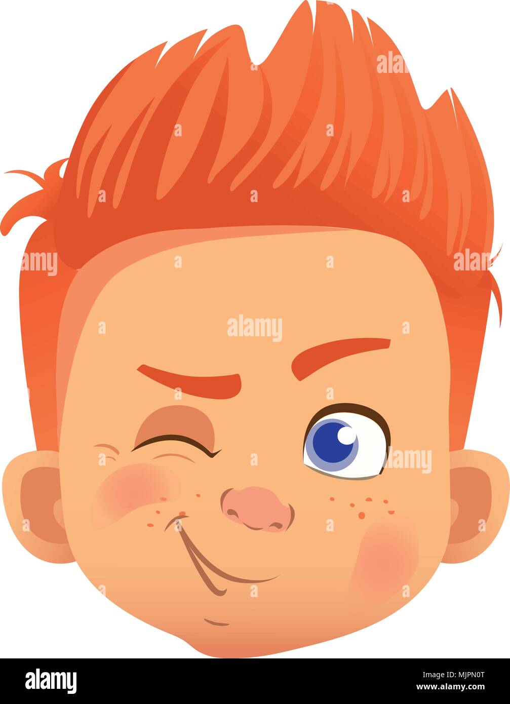 redhead boy character Stock Vector