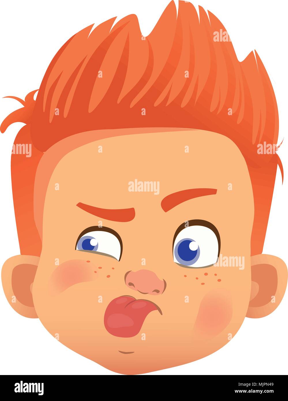 redhead boy character Stock Vector