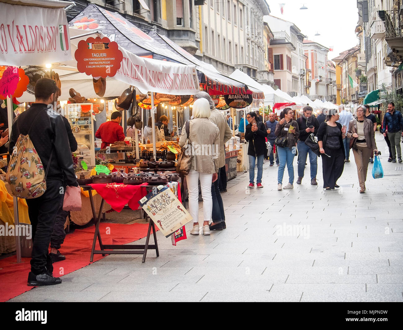European Street Food Festival in Lombardy, Italy , may 2018 Stock Photo