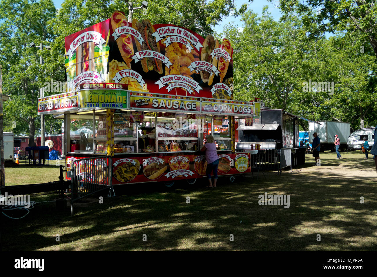 Food vendor set up at the 14th annual Balloon Festival in the Foley Park, Foley, Alabama. Stock Photo