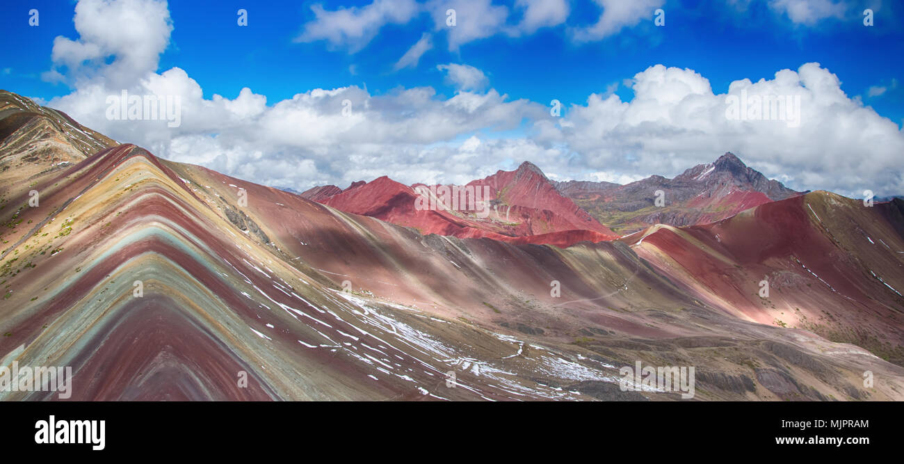 The Vinicunca mountains near Cuzco (Peru) Stock Photo