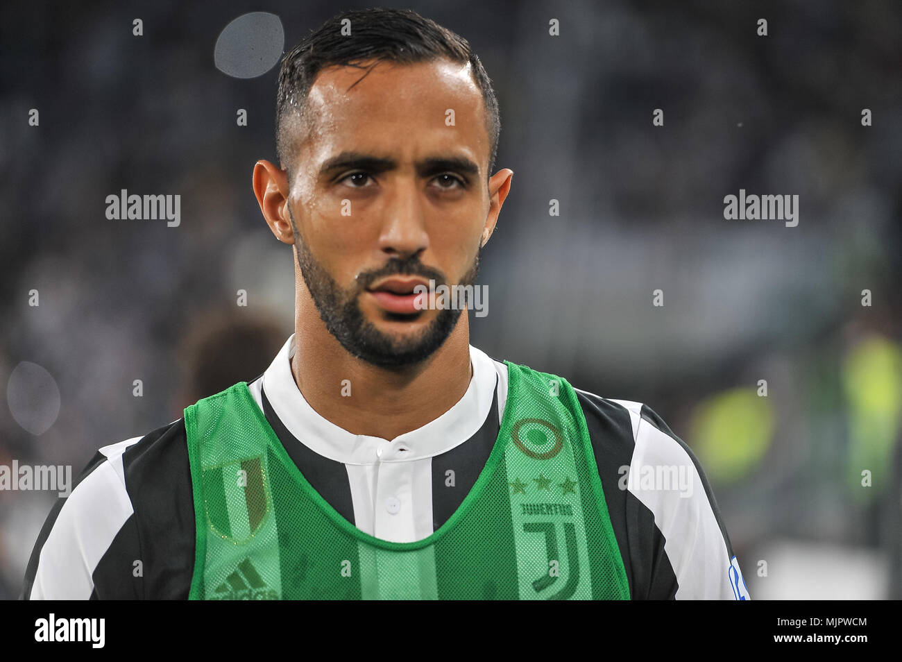 Turin, Italy, 5 May 2018. Mehdi Benatia (Juventus FC) during the Serie A football match between Juventus FC and Bologna FC at Allianz Stadium on 5th May, 2018 in Turin, Italy. Credit: FABIO PETROSINO/Alamy Live News Stock Photo