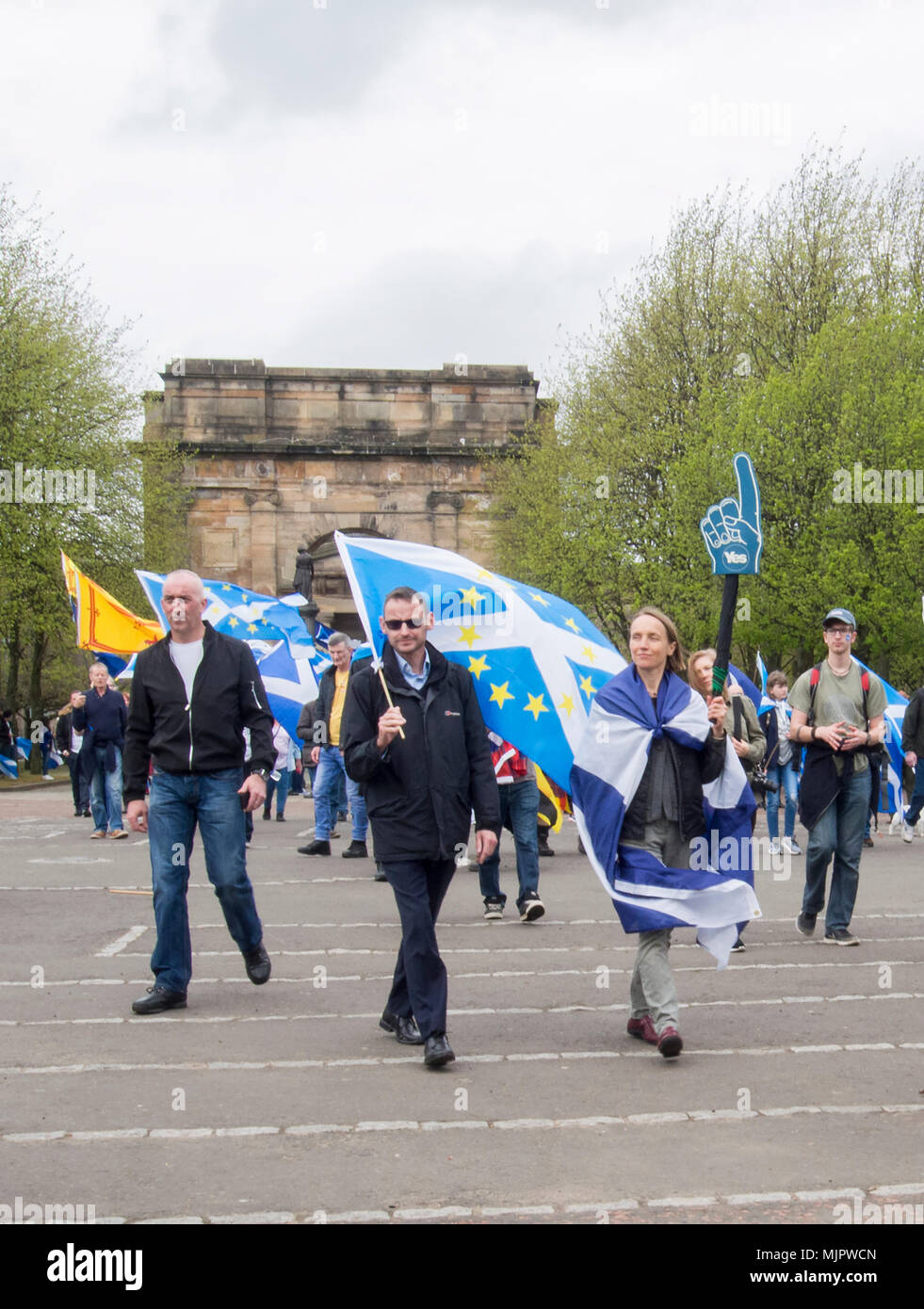 Glasgow, Scotland. 5th May 2018. Protesters marching into Glasgow Green