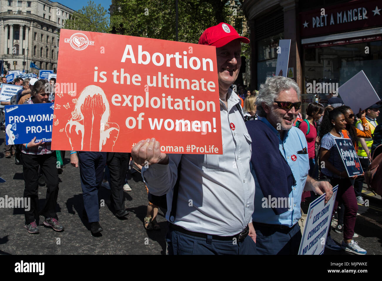 London, UK. 5th May, 2018. Pro-lifers take part in the first UK March for Life through central London. Credit: Mark Kerrison/Alamy Live News Stock Photo